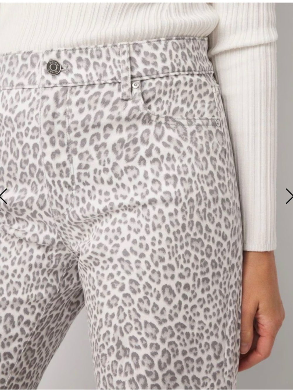 White House Black Market High Rise Gray Leopard Print Jeans